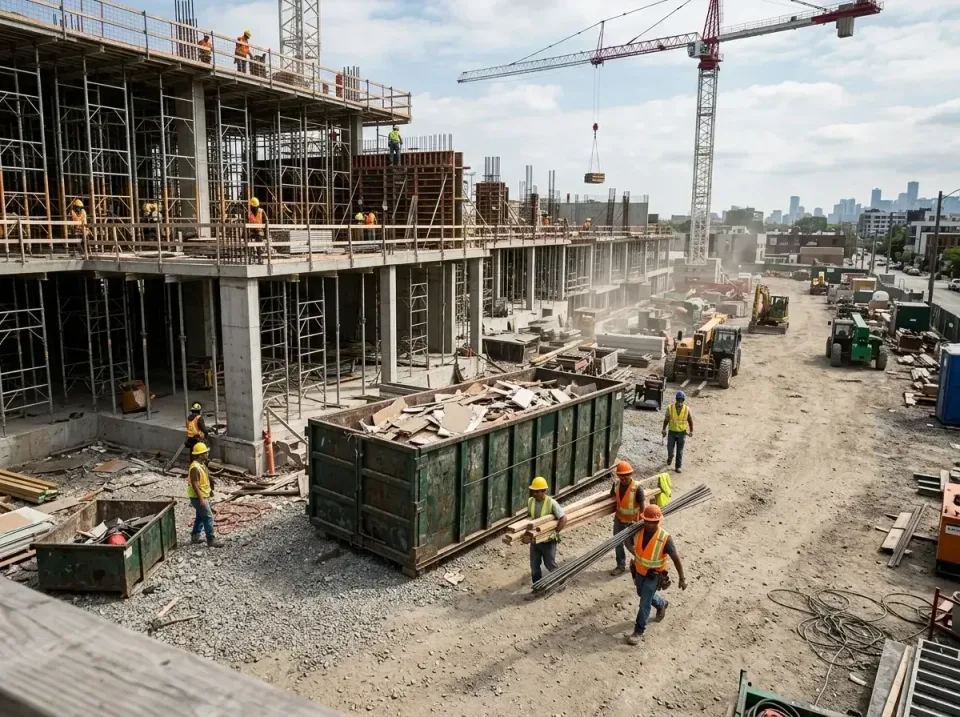 commercial-construction-site-w-002 — frequently asked questions, Low Cost Construction Dumpster Rental in Shoreview, MN